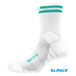 P.A.C. SP 3.2 Sport Recycled Stripes 2xPack - Sports Socks - White/Cyan Stripes