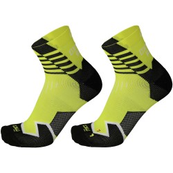 MICO 1280 Light Weight Oxi-Jet Compression socks - Κάλτσες για τρέξιμο συμπίεσης - Yellow Fluo