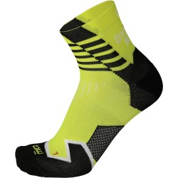 MICO 1280 Light Weight Oxi-Jet Compression socks - Κάλτσες για τρέξιμο συμπίεσης - Yellow Fluo