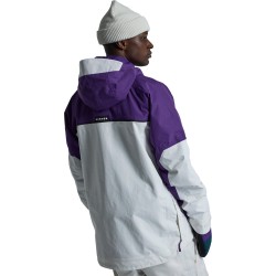 Burton Frostner 2L Anorak 10K- Shell Snow Jacket for Men - Imperial Purple/Stout White