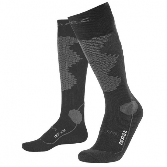 P.A.C. SK 8.2 Merino Compression - Kάλτσες  Ski/Snowboard - Black/Grey