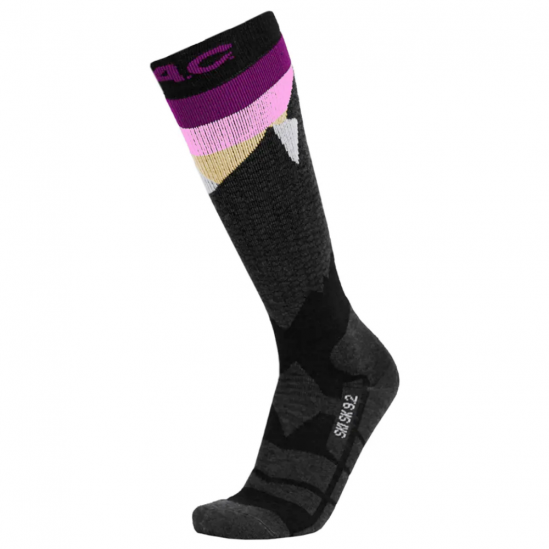 P.A.C. SK 9.2 Merino Extra Warm - Kάλτσες  Ski/Snowboard - Anthracite/Purple