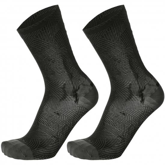 MICO 1254 Light weight X-Performance - workout crew socks - Black/Gray