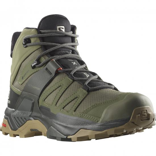 SALOMON X-Ultra 4 Mid Gore-tex - Ανδρικά μποτάκια πεζοπορίας - Deep Lichen Green/Peat/Kelp