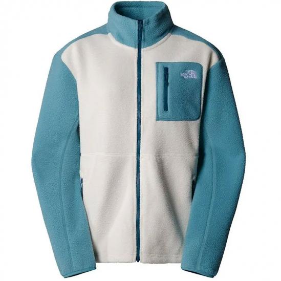 THE NORTH FACE Women's Yumiori Full-Zip Fleece Jacket - White Dune/Algae Blue/Midnight Petrol