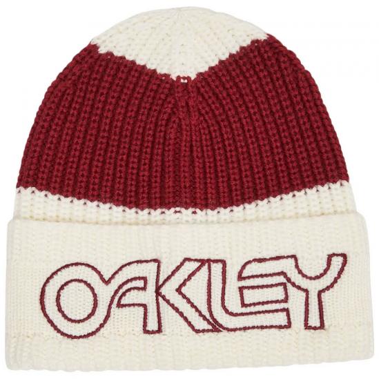 Oakley Tnp Deep Cuff Beanie - Σκούφος unisex- Arctic White/Iron red